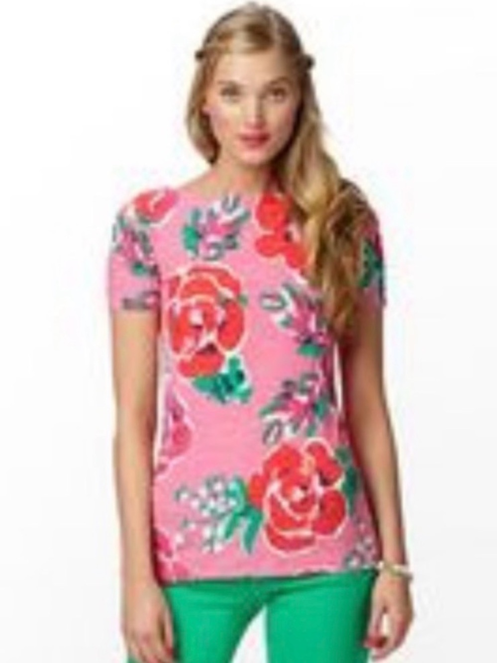 NWT Lilly Pulitzer Lana printed Top🌸 hotty pink just love NWOT size large